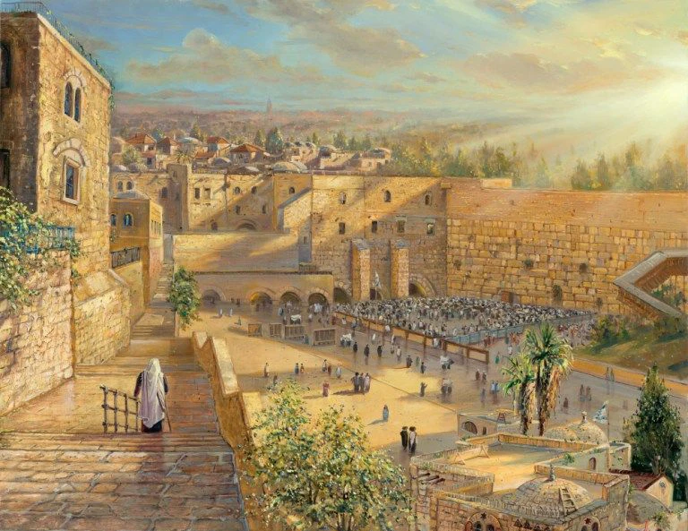 thumbnail image 1 of Kit de pintura de diamante 5D del Muro de los Lamentos de Jerusalén, punto de cruz, mosaico de diamantes, cristianismo judío, decoración del hogar, regalo DIY, 1 of 5