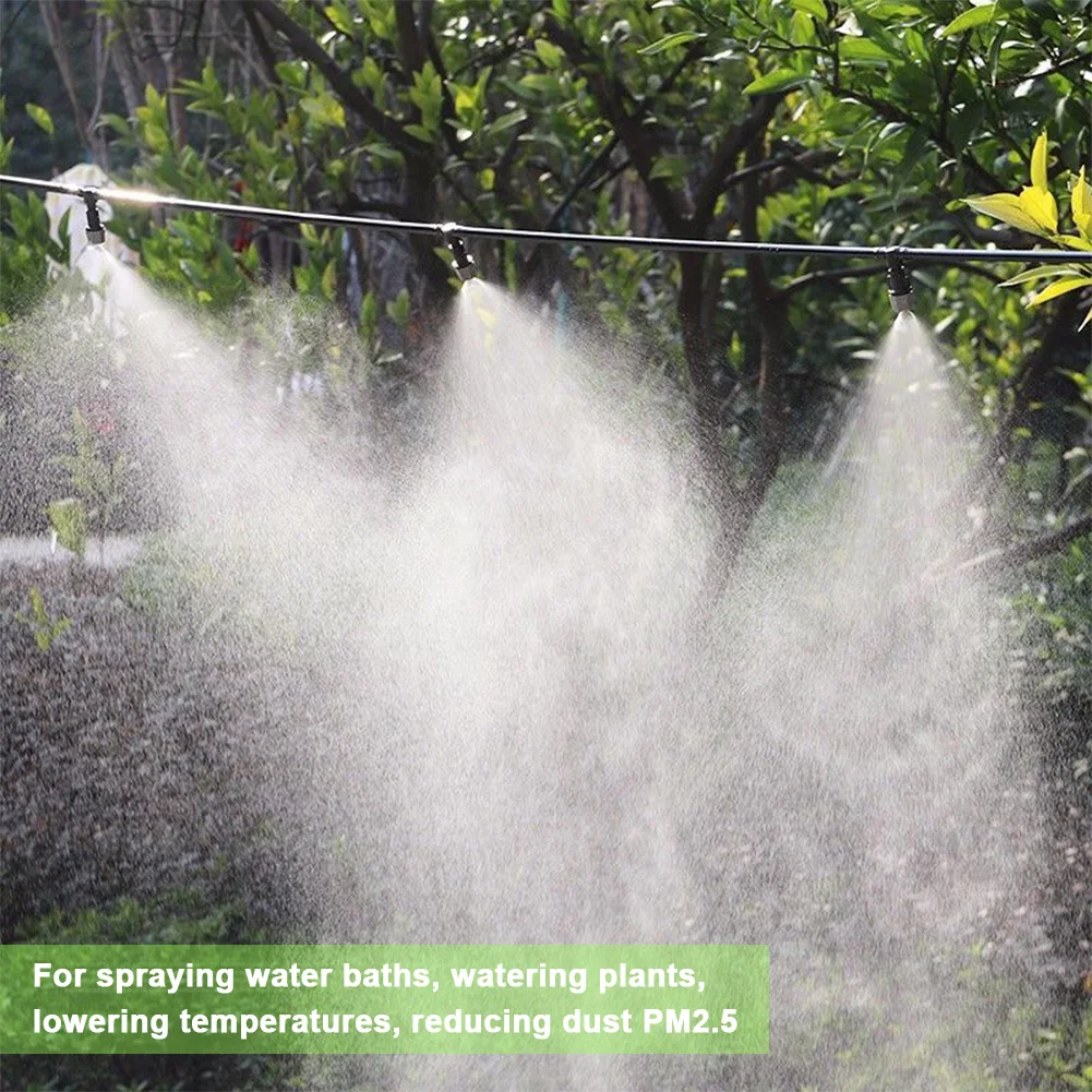 15M Misting Cooling Nozzle System Brass Atomizer Nozzles Greenhouse Micro Sprinklers Garden Sprayer Drip Irrigation