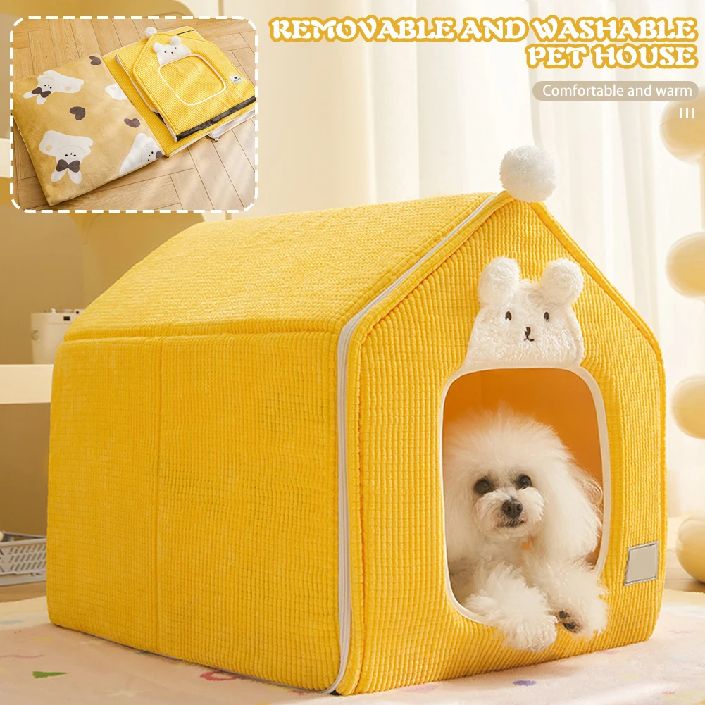 

Washable Soft Pet Cat Dog House Bed Anti-Slip Comfortable Pet Bed For Puppy Cat Home Using