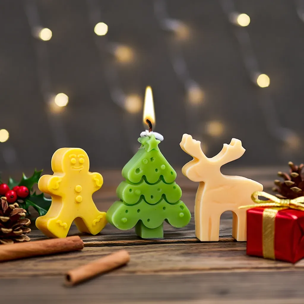 Silicone Christmas Candle Molds for DIY Aromatherapy Soap