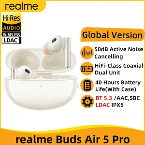 Глобальная версия realme Buds Air 5 Pro Настоящие беспроводные наушники с активным шумоподавлением 50 дБ LDAC Bluetooth 5.3 Беспроводные наушники