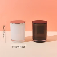 320ml Glass Candle Holder with Lid, Black and White Candle Container for Wedding, Birthday, Holiday & Home Decoration 1