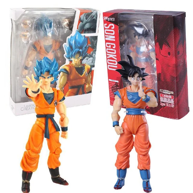 Action Figure Toys For Children Adults SHF Super Saiyan God Son Goku Blue  Anime Dragon Ball Super Gifts PVC Model Movable Dolls