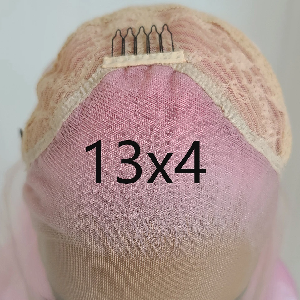 AIMEYA 13X4 Synthetic Lace Wigs for Women Pink Body Wave Wig Natural Hairline Heat Resistant Cosplay Synthetic Lace Front Wigs 6