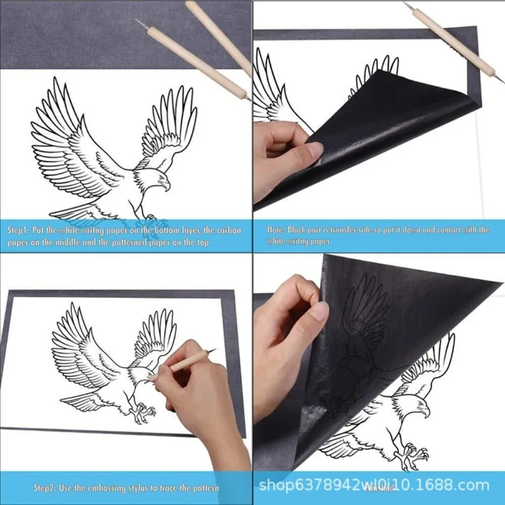 50/10Pcs 수제 카본 복사 용지 한쪽 코팅 A4 트레이싱 페이퍼 코팅 재사용 가능한 드로잉 전사 사무용품