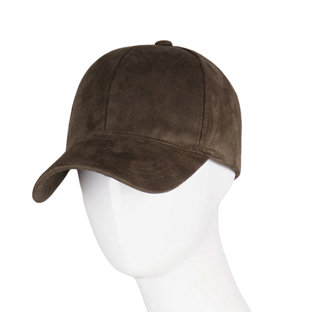 Women's Suede Snapback Baseball Cap - Black and Grey