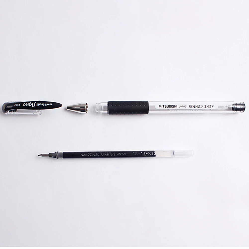 10pcs Mitsubishi Uni Gel Pen UM-151 High Capacity Quick Drying 0.38mm Business Office Ballpoint Pen School Supplies Statione 5