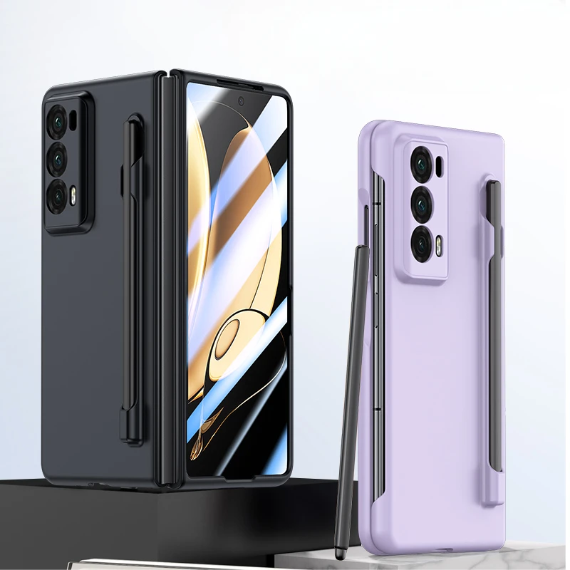 Matte Shockproof Armor Case with Pen Holder - Hard Plastic Cover
