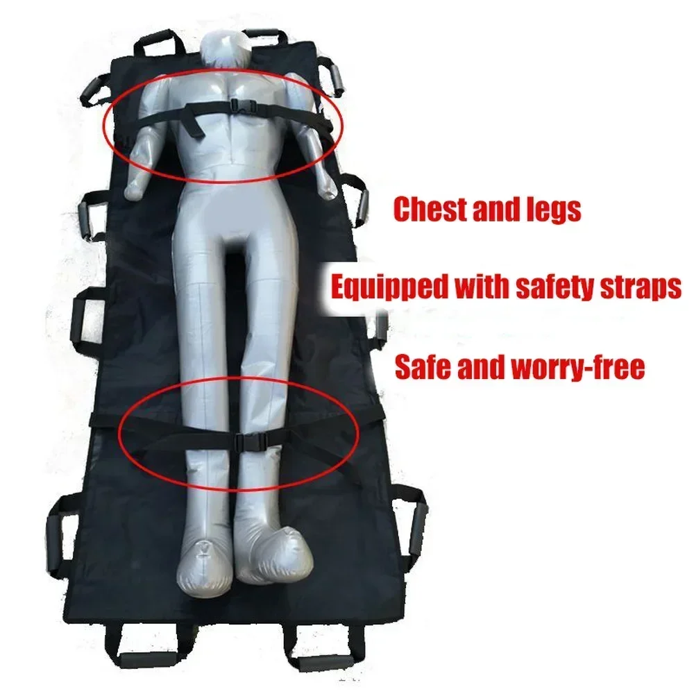 Medical First Aid Stretcher Adjustable Portable Emergency Rescue Soft Rack Thickened Canvas Elderly Patients Paralyzed Transport 2
