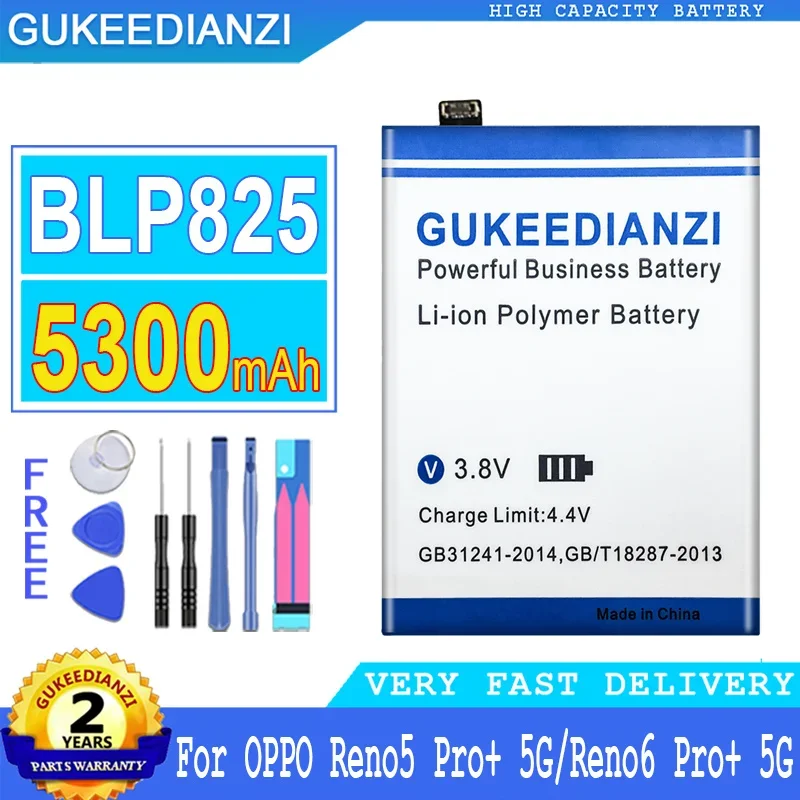

Запасная аккумуляторная батарея для телефона 5300 мАч BLP825 для OPPO Reno 5/6 Pro plus 6Pro + 5pro