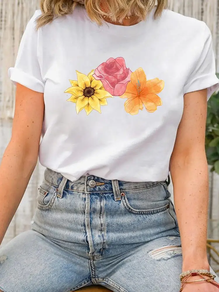 Butterfly Trend Cute 90s Short Sleeve Lady Female Shirt Tee Fashion Clothes Women Print Spring Summer Graphic T-shirt