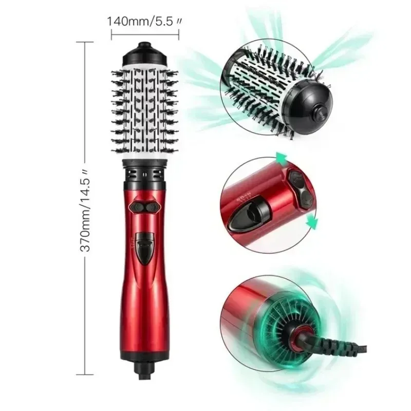 3 in 1 Rotating Hair Dryer Electric Comb Hair Straightener Brush Dryer Brush Hot Air Comb Negative Ion Styler