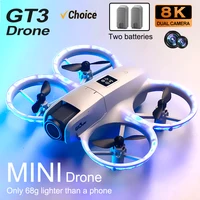 GT3 8K Drone 180° Electric Adjustable Camera Optical Flow Obstacle Avoidance Drone Lighting Remote Control Airplane Toy for Kids