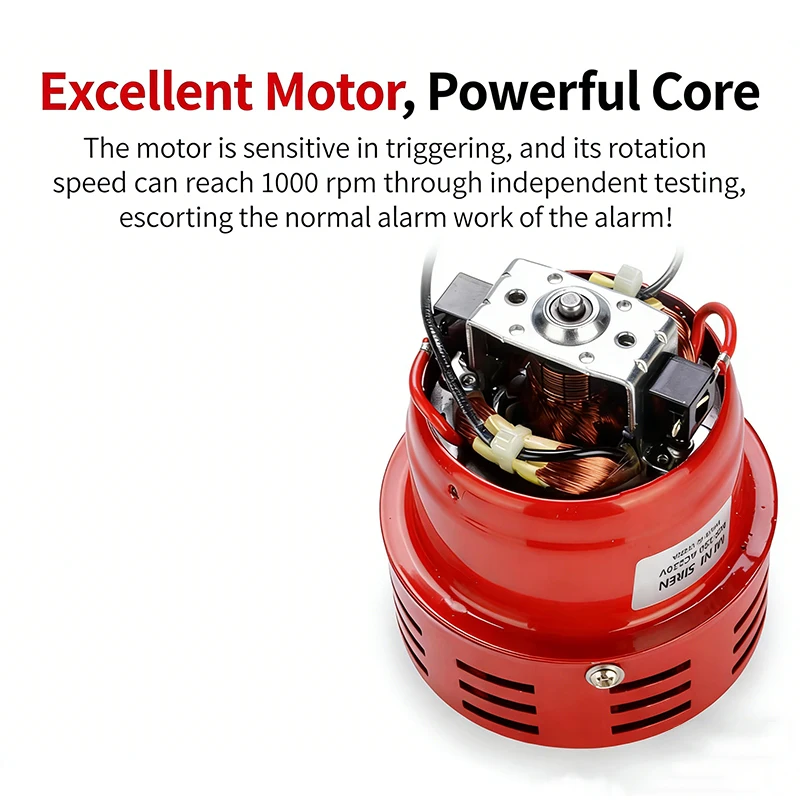 MS-190 모터 구동 경보 사이렌, 산업 안전 및 경고 시스템용 나사 장착형 220V 120dB 금속 사운드 사이렌