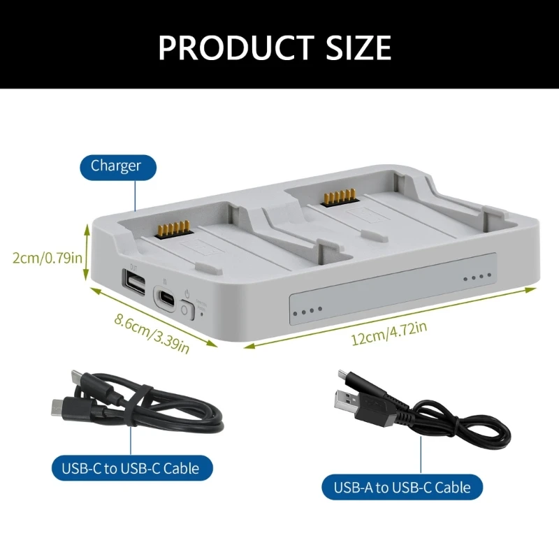 Double Drone Battery Charger For DJI Flip Two-way Charging Hub Power Bank Charging Station Kit For DJI Flip Drone Accessories