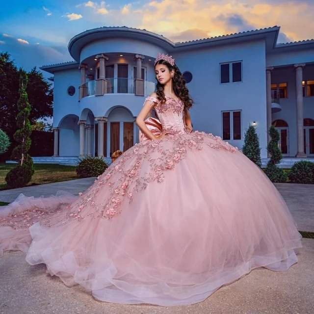 Pink Ball Gowns Light Pink Puffy Quinceanera Dresses Shop Puffy