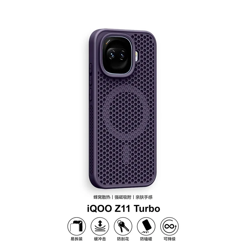 Enhanced Honeycomb Mesh Cooling Magnetic Phone Case - Shockproof Bumper Protective Back Cover