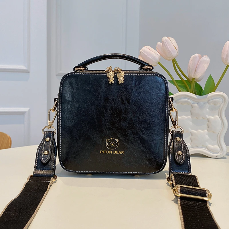 BeiBaoBao Brand Original Crossbody Bags For Women HI-Q Cute Bear Handbag For Girl PU Leather Square Female Messenger Bag Purse