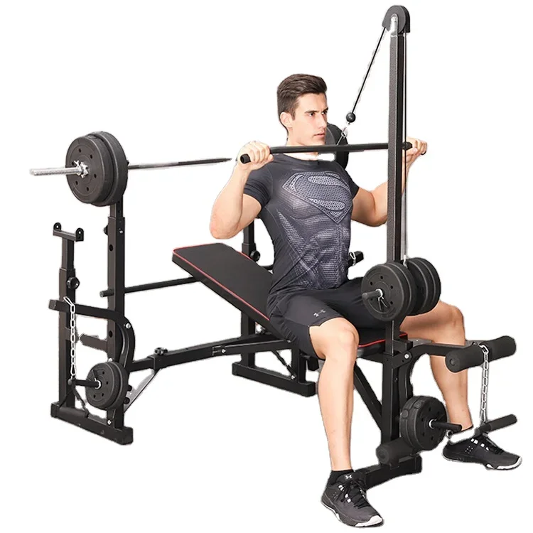 Panca Pesi Multifunzionale Panca Bilanciere Letto Squat Rack Home Fitness Equipment