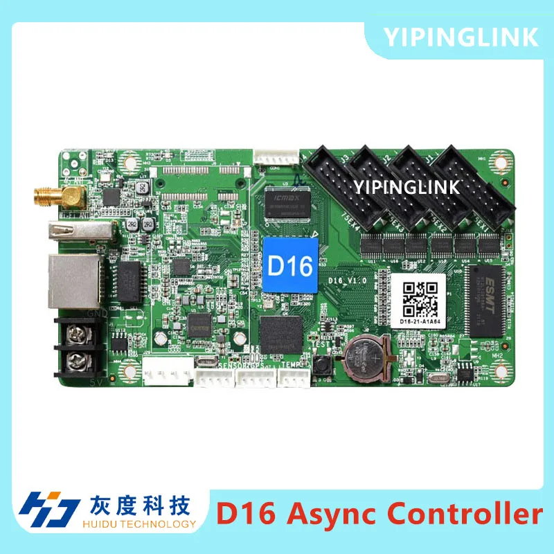 

Huidu D16 Async Controller for Full Color Small LED Display &LED Car Display& Advertising Rental LED Display Screen with 4 Ports