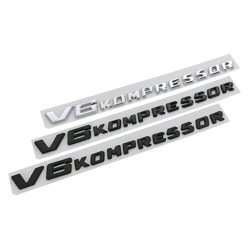 

3d ABS Chrome Letters Car Sticker Fender Side Emblem V6 Kompressor Logo For Mercedes W204 W205 W213 W212 W215 W216 Accessories
