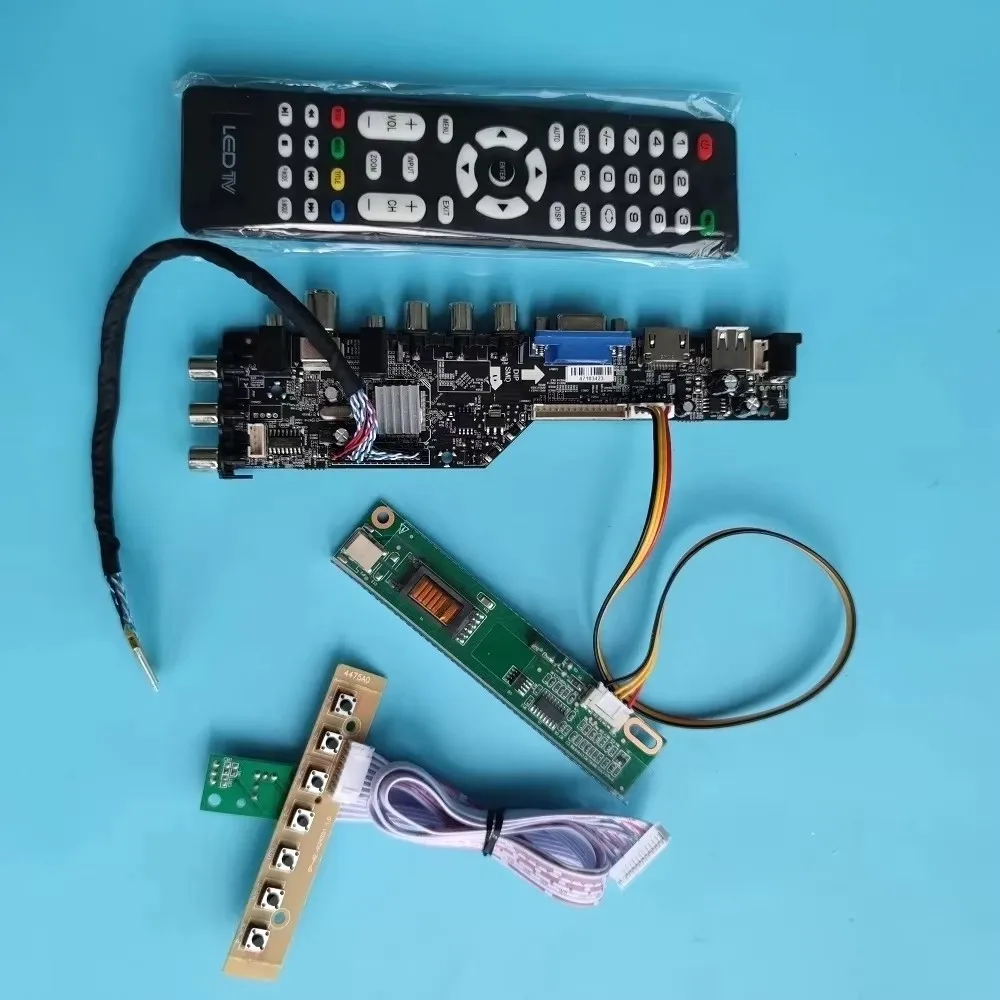 DVB-T2/T DVB-C 3663 TV 모니터 키트(B154EW08 V1 V.1 LCD LED 스크린용) HDMI+VGA+USB+TV 컨트롤러 보드 드라이버