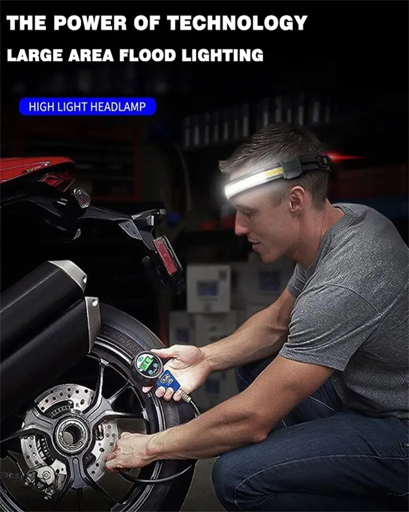 Cob Headlamp Large Floodlight LED Outdoor Household Portable LED Light with  Built-in 1200mah Battery USB Rechargeable Head Lamp - AliExpress, image size:800x1000