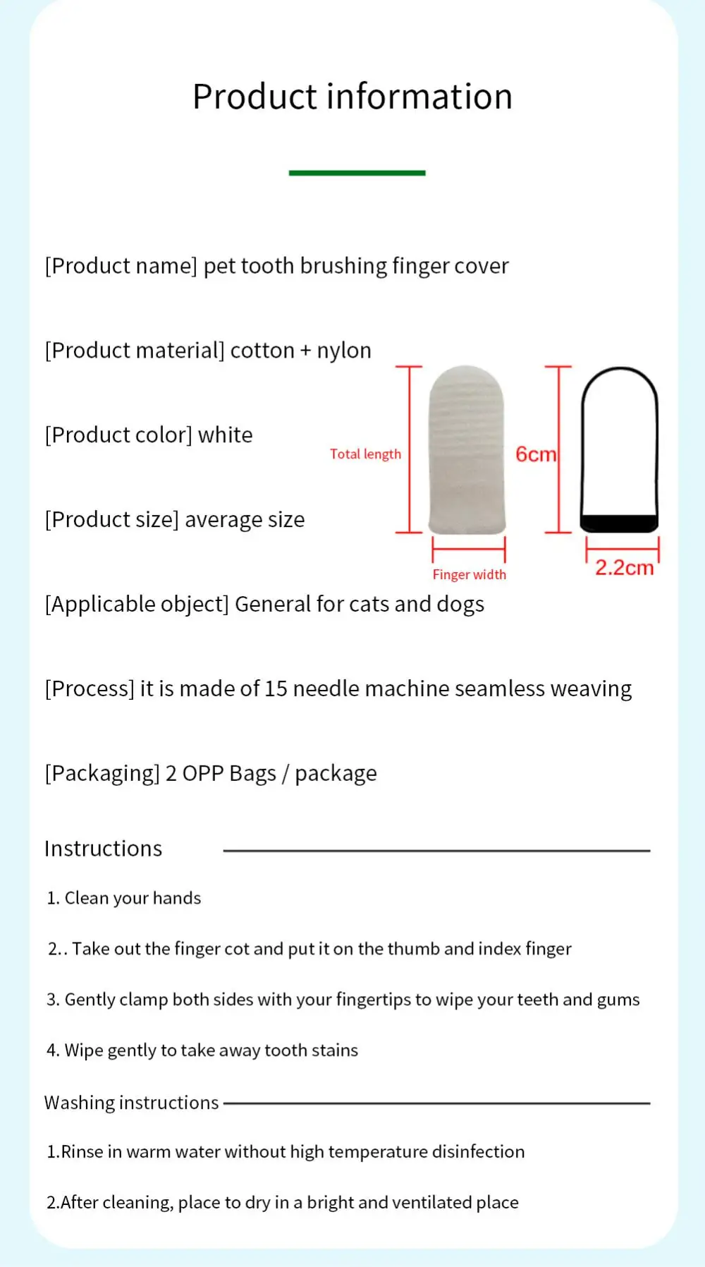 Title 8, Pet Two-finger Brushing Finger CotsPuppy Teeth ...