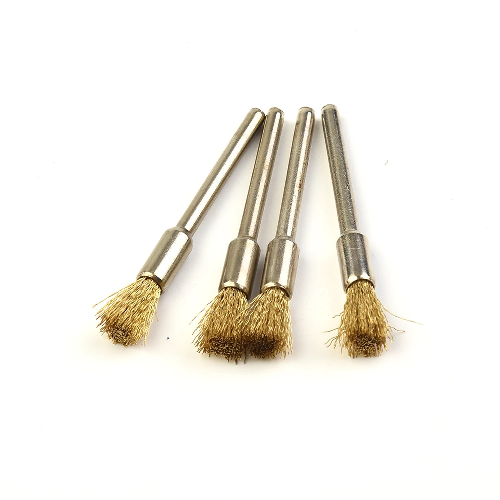 24Pcs Brass Brush Steel Wire Wheels Brushes Drill Rotary Tools Polishing Rotary Tools Metal Rust Removal Brush Set Hand Tools 6