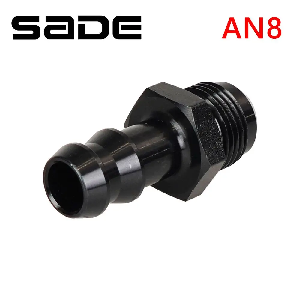 

8AN Thread Male To 1/2" Fuel Line Hose Adapters AN8 Hose Barbed Fitting Adapter with AN-8 Connector Bore Size 1CM Black TF-1095