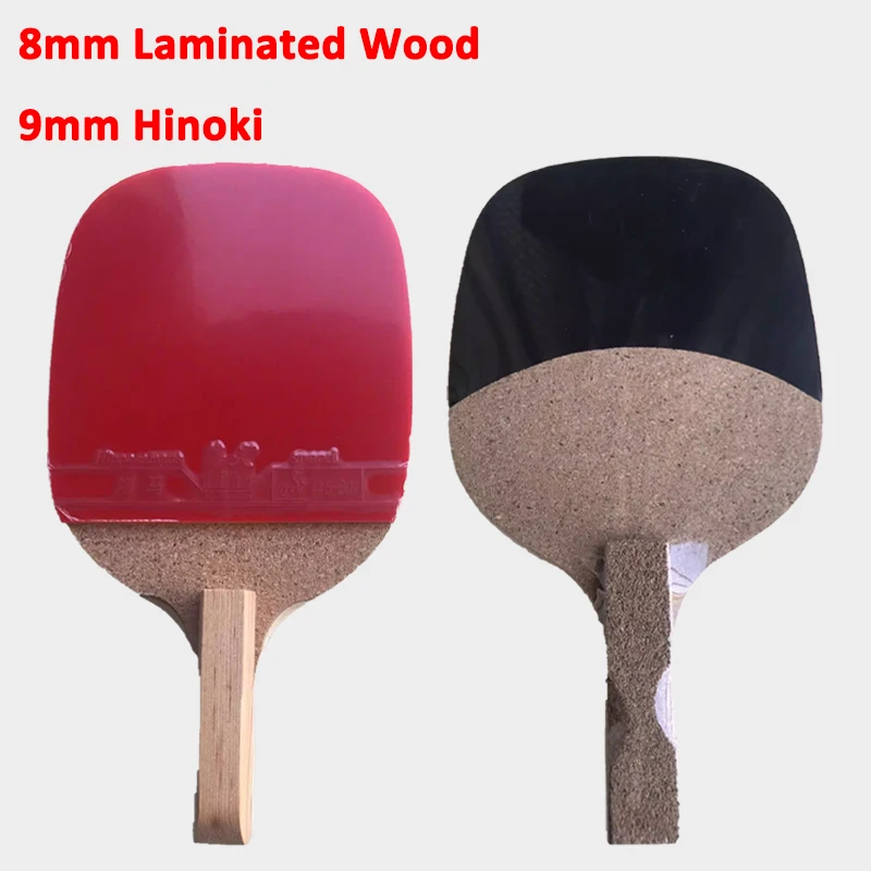 Japanese Racket 8mm/9mm Thickness Hinoki Table Tennis Racket Japanese Penhold Laminated ...