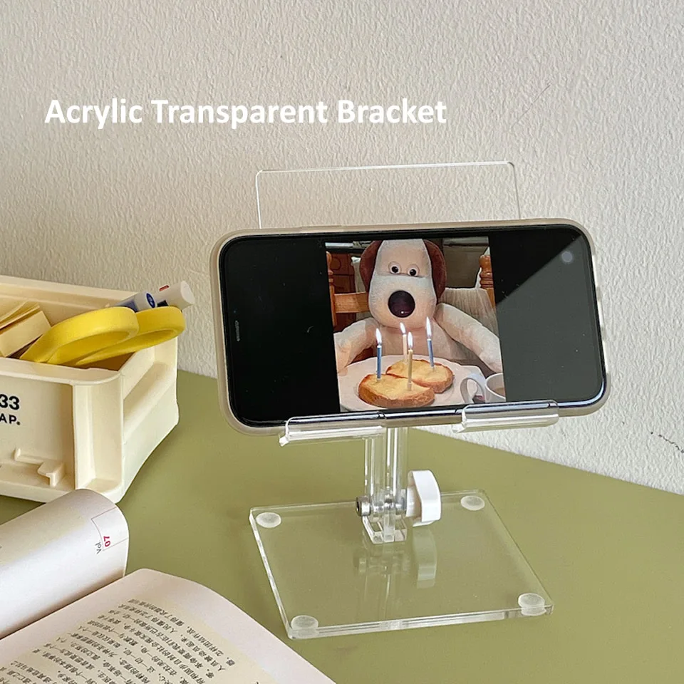 Tablet Stand OUTMIX Acrylic Desktop Adjustable Folding Transparent Holder for Mi Pad 4 Samsung iPad Pro Air Mini 12.9 Support