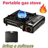 Camping Gas Stove Stainless Steel Outdoor Gas Tank Stove with Carry Case Butane Stove for Outdoor Hiking Camping Road Trips Tool