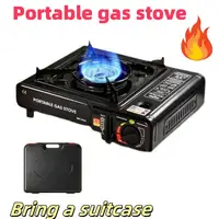 Camping Gas Stove Stainless Steel Outdoor Gas Tank Stove with Carry Case Butane Stove for Outdoor Hiking Camping Road Trips Tool