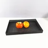 Modern simple hollow tray rectangular black metal living room coffee table tea tray decorative ornament soft decoration jewelry 2