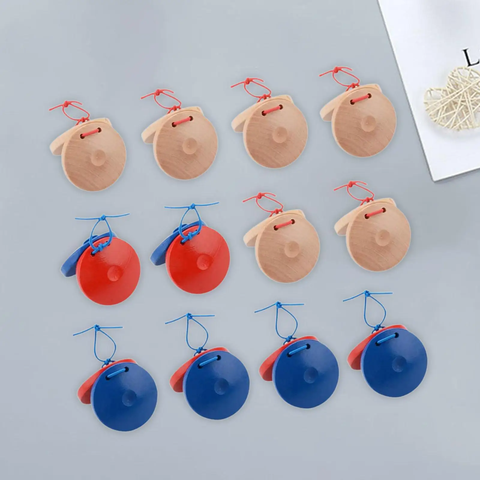 12x Percussion Instrument Set Finger Castanets for Party Toddlers Girls Boys