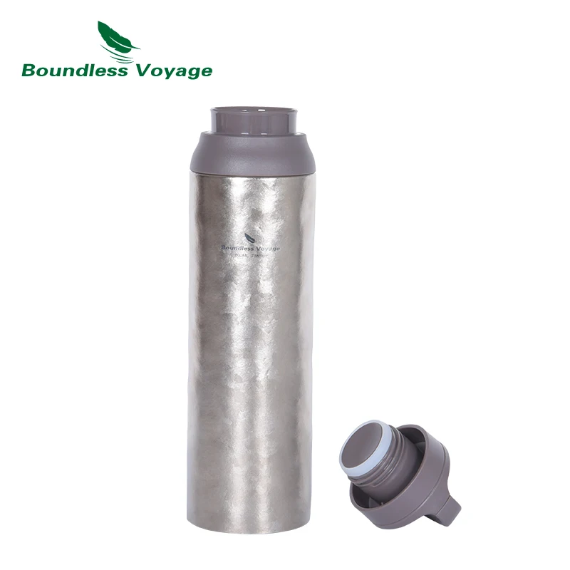 

Boundless Voyage Titanium Thermos Water Bottle Vacuum Insulated Flask with Lid Water Jug Keeps Hot or Cold (27oz/800ml)