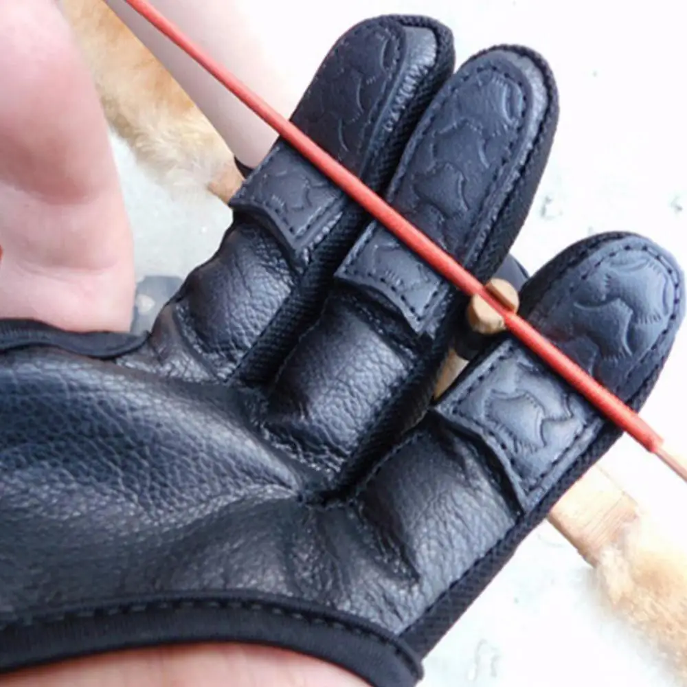 Protective Hand Guard Shooting Glove 1Pc 3 Fingers High Elastic Archery Bow Outdoor Sports Accessories
