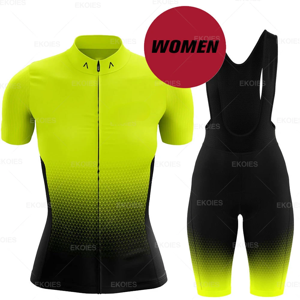 Women Cycling Jersey Bib Pant Set Summer