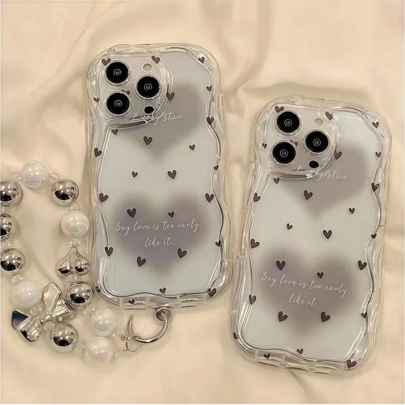Love Heart Bracelet Chain Phone Case