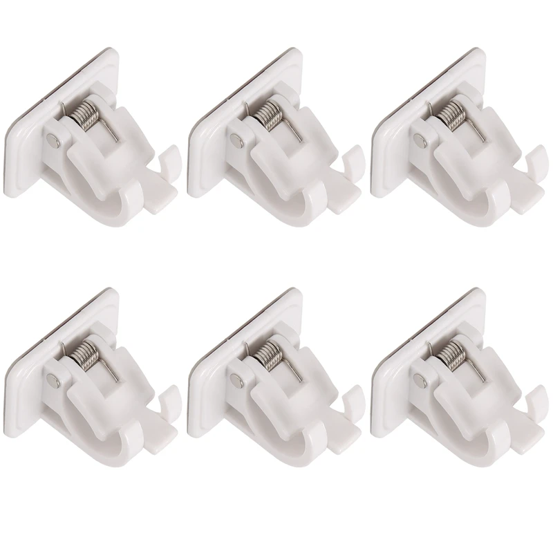

Rod Holder Pipe Clamp Wall Mount With Self Adhesive No Drilling For Shower Curtain Tube In Home,Kitchen,Garage Storage