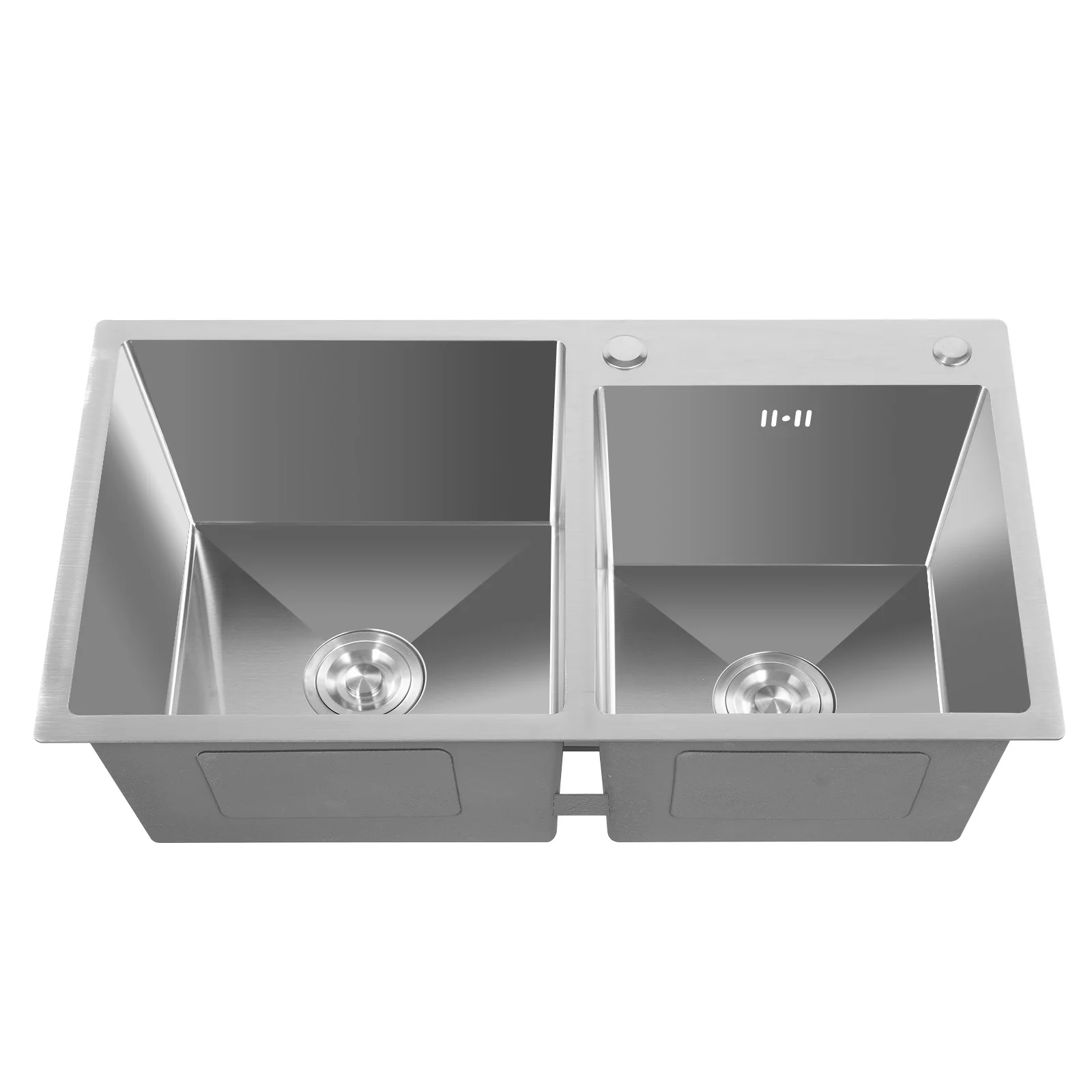 Modern Stainless Steel Inset Kitchen Sink Various Styles 2.0 Double Bowl + Waste 3
