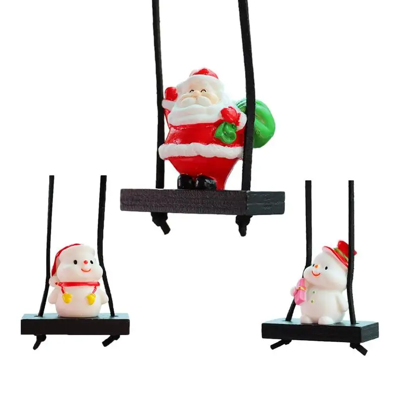

Рождественский мультяшный кулон Автомобильное зеркало заднего вида качели дизайнерские украшения автомобили Санта-Клаус Снеговики подвесные принадлежности