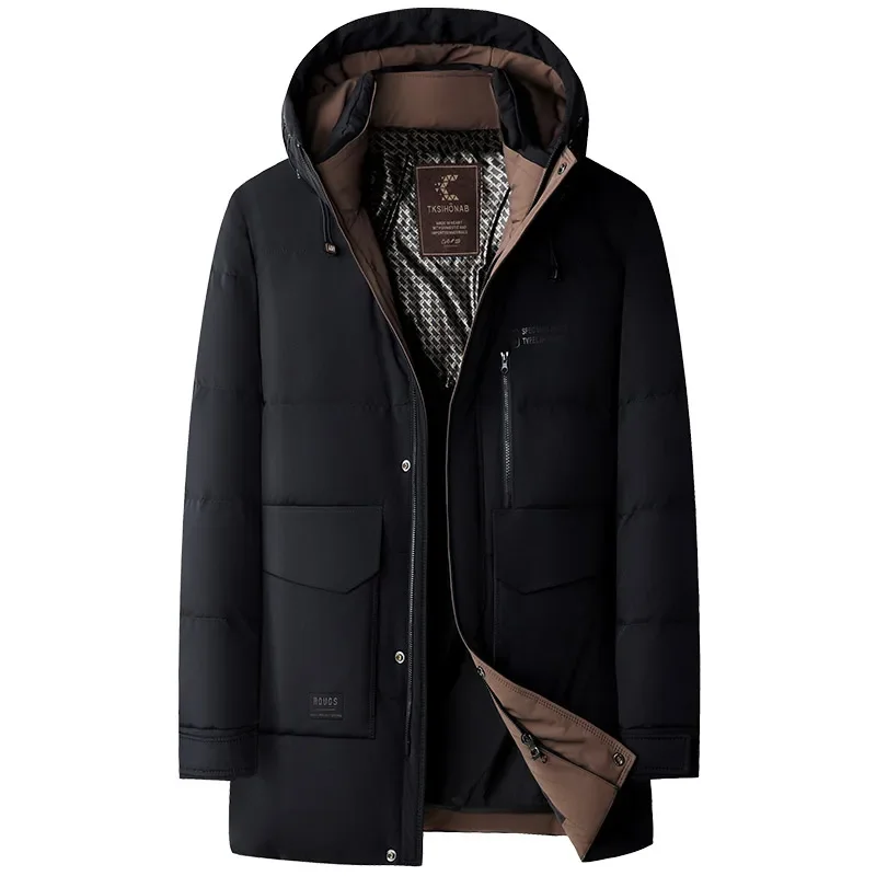 thumbnail image 1 of Abrigos de invierno de diseñador para hombre, nuevos, con relleno de plumón de pato, chaqueta de invierno con calefacción para hombre, saco informal para hombre, abrigo frío para hombre, 1 of 5