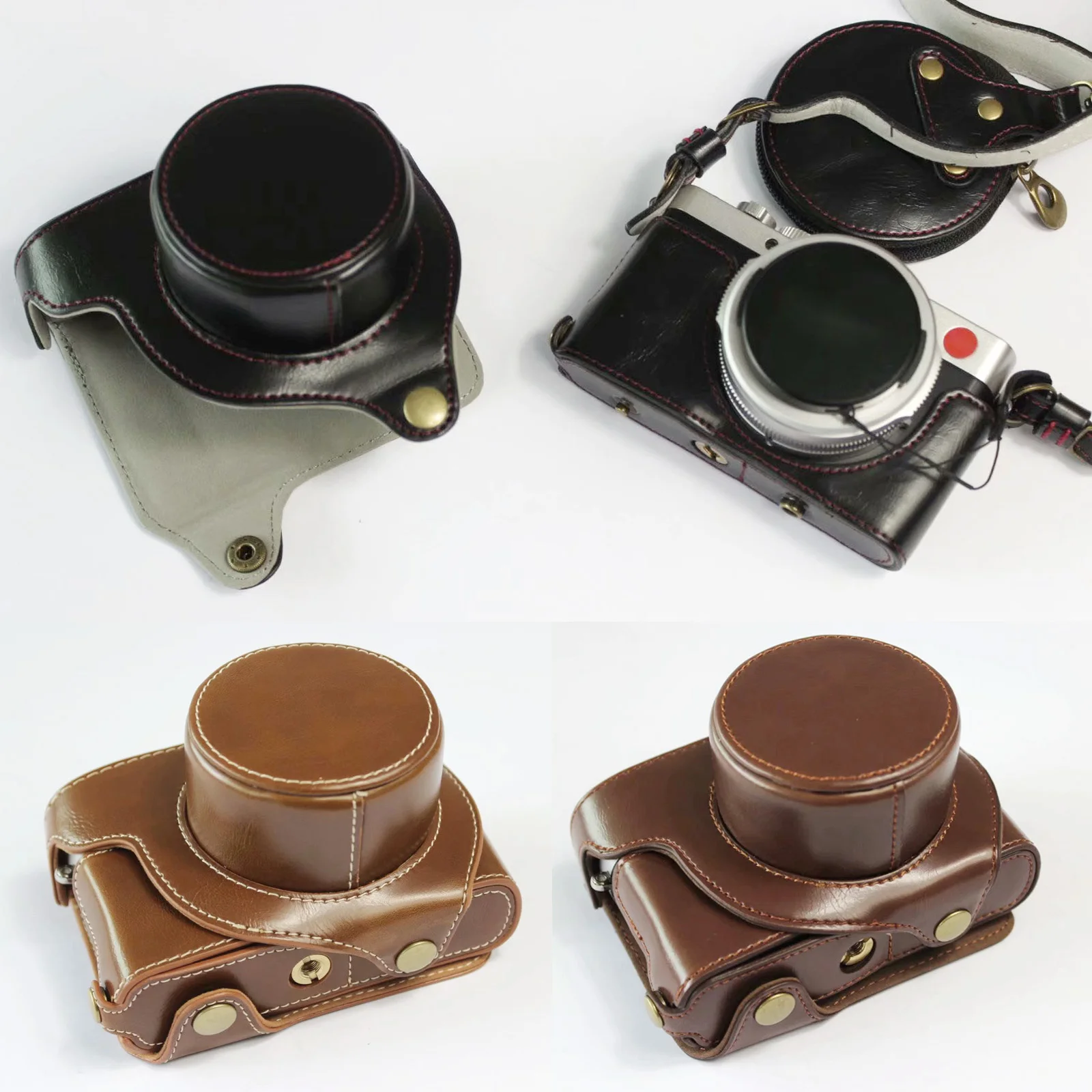 Hq Custodia Per Fotocamera In Pelle Borsa Grip Strap Per Leica D-Lux 7 D-Lux7 19115