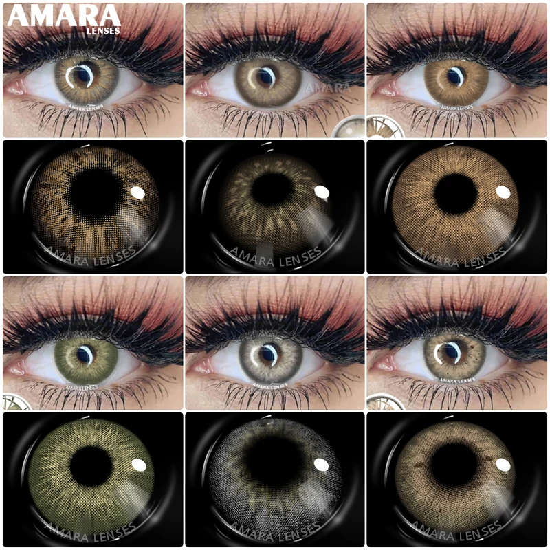 AMARA Natural Colored Contacts Lenses Brown 2pcs Contacts Beautful Pupils Color Contacts Yearly Makeup Cosmetic Contact Lens