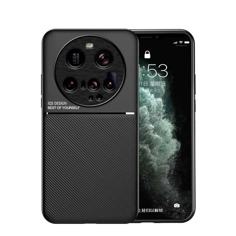Magnetic Leather Silicone Shockproof Case with Car Holder