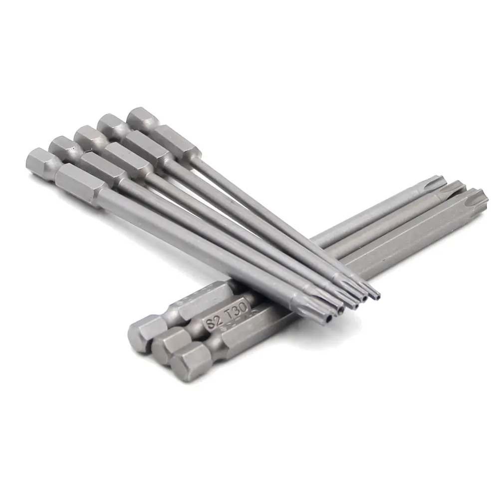 8pc 100mm S2 Magnetic Hexagonal Handle Screwdriver Head Hollow Plum Blossom Hole Hand Electric Drill Pneumatic Tool Accessories BEST SELLERS