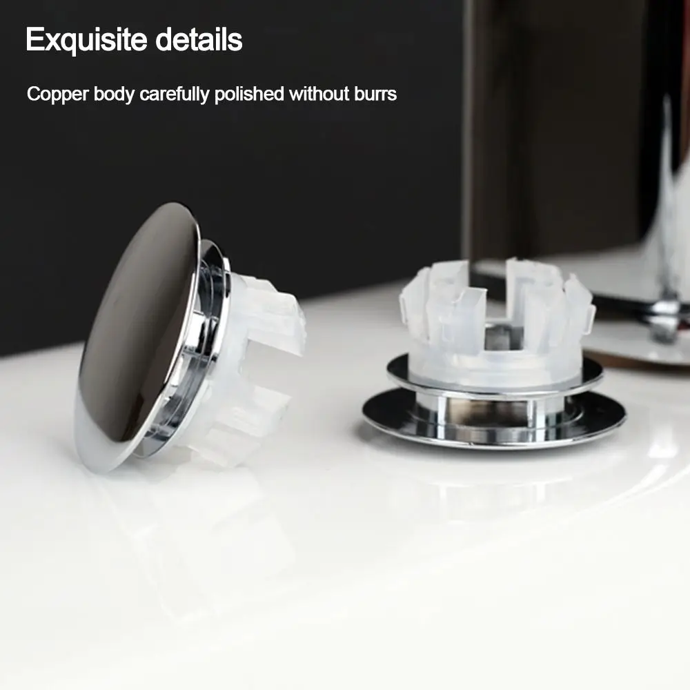 Copper Sink Overflow Cover Trim Ring Hole Cap Wash Basin Round Double Layer Overflow Ring Plug TubDrain Stopper Kitchen Bathroom drain plug sink cover