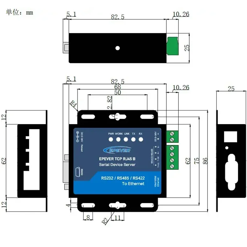 EPEVER TCP 306 Serial Device Solar Controllers Inverters With Server Via an RS48